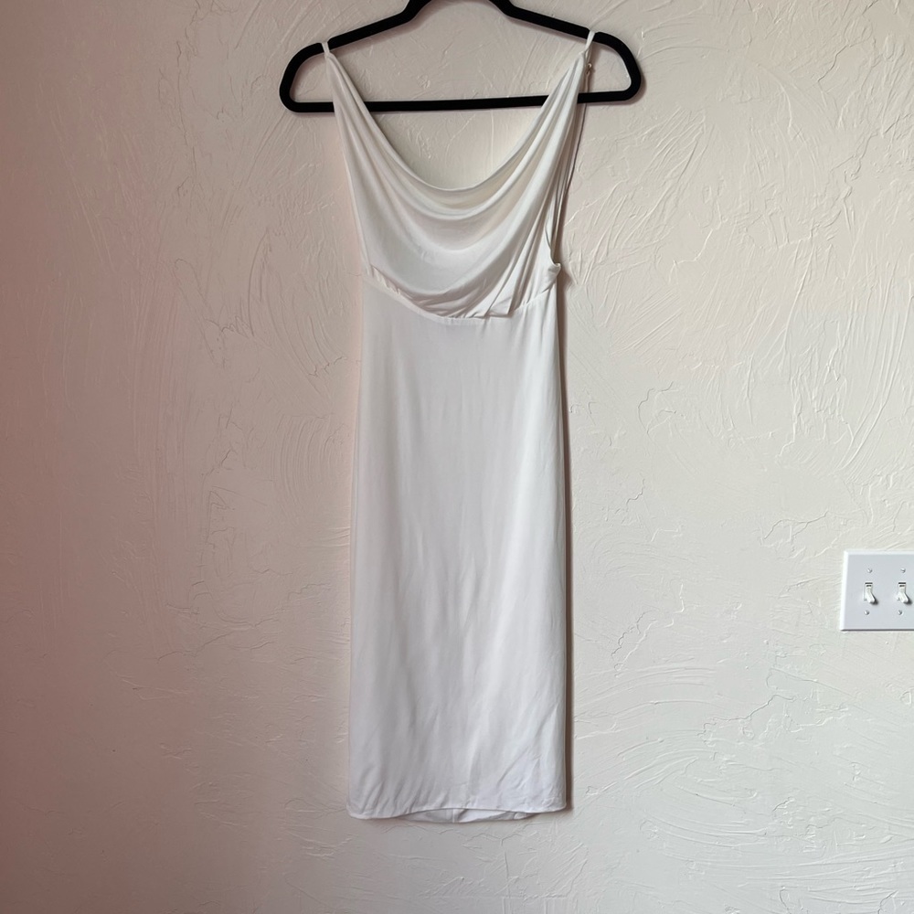 NWT House of CB Samara white drape front dress size S - Picture 2 of 10